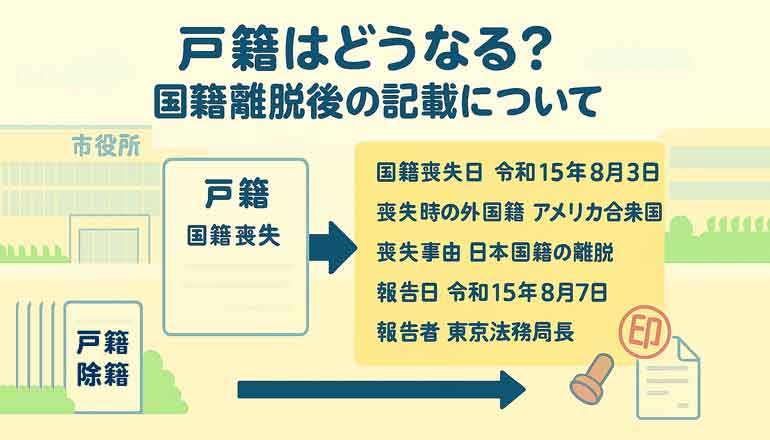 戸籍はどうなる？国籍離脱後の記載について