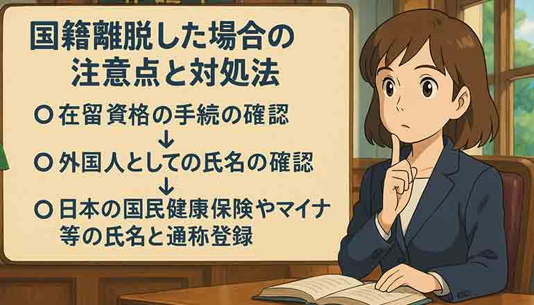 国籍離脱した場合の注意点と対処法